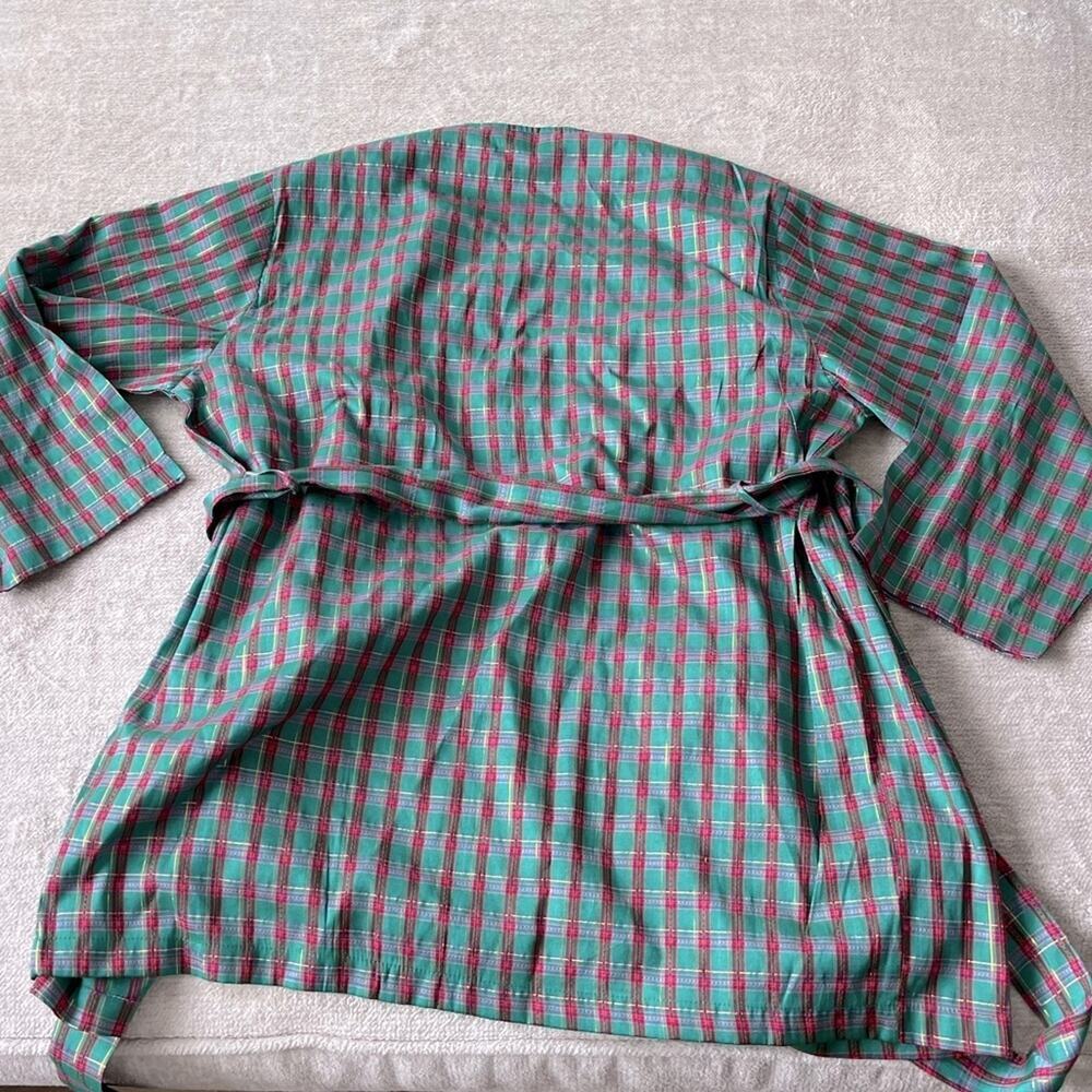 Vintage Victoria’s Secret Gold Label Green & Red Plaid Sexy Robe (One Size) - Picture 7 of 7